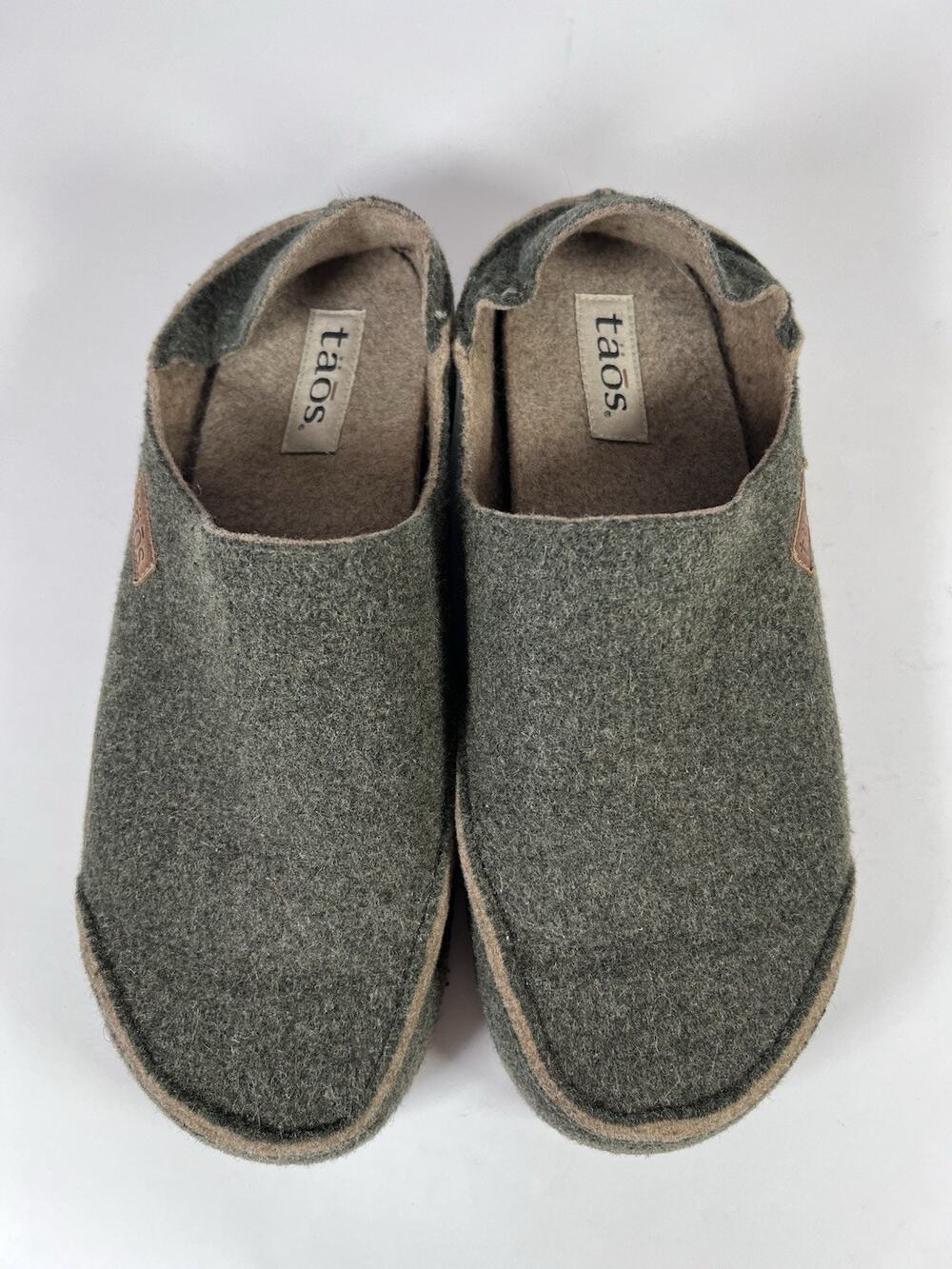 Taos Wool Clogs Unisex Mens 9 Womens 11 Olive Green Slippers 42